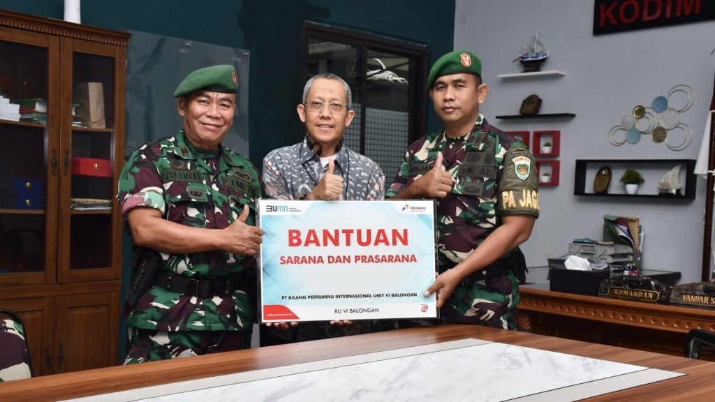 Dukung Produktivitas Kerja TNI, Pertamina RU VI Salurkan Bantuan untuk Kodim 0616 Indramayu