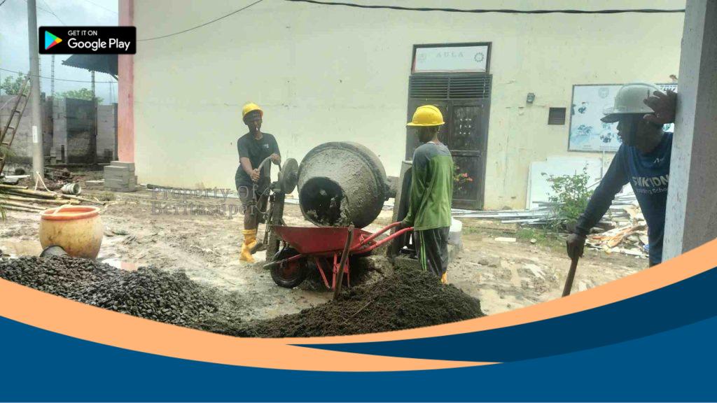 Pekerja proyek dilingkungan Disnaker Indramayu