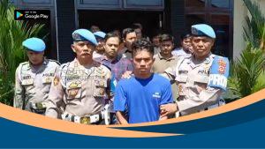 Tersangka Alvian Maulana Sinaga saat diamankan polisi