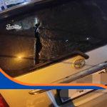 Dokumentasi mobil Wartawan yang di serang
