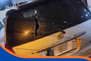 Dokumentasi mobil Wartawan yang di serang