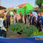 Anggota DPRD Provinsi Jawa Barat Sri Wahyuni Utami Herman saat berdialog dengan warga dan meninjau rumah roboh di Desa Telagasari, Kabupaten Indramayu.